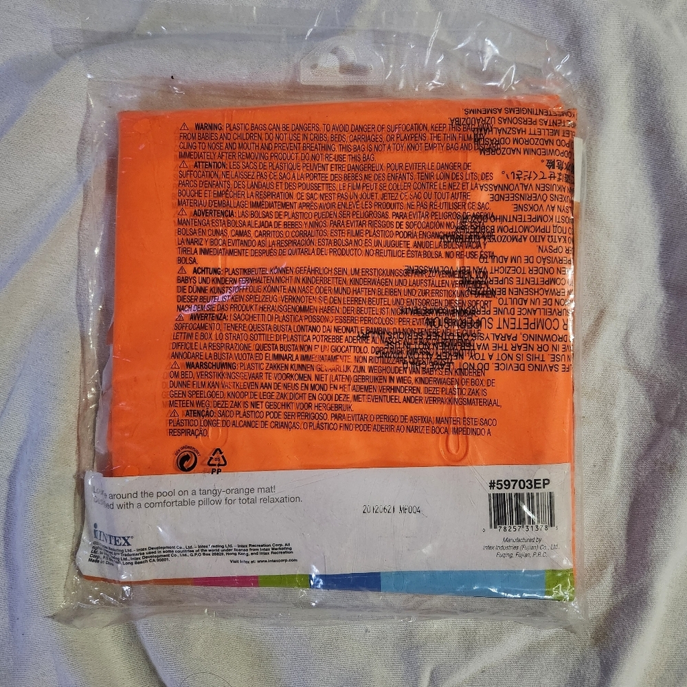 Intex Economat Inflatable Pool Float Mat Orange NIP - Picture 2 of 2